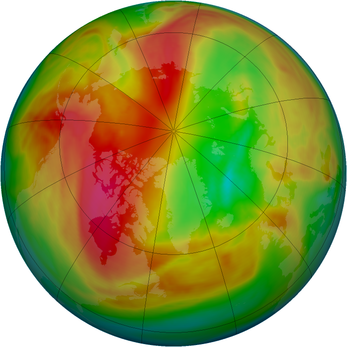 Arctic ozone map for 05 March 2007
